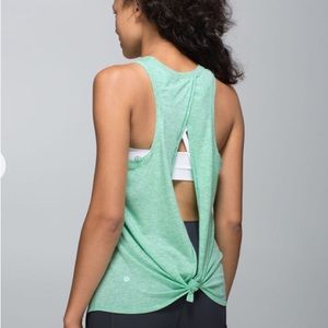 Lululemon All Tied Up Tank in heathered opal. Split back design